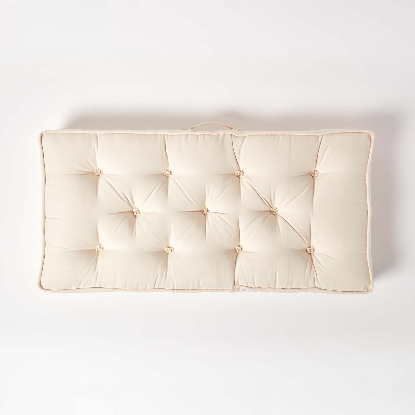 Cotton 2 Seater Booster Cushion | 50cm x 100cm | Cream