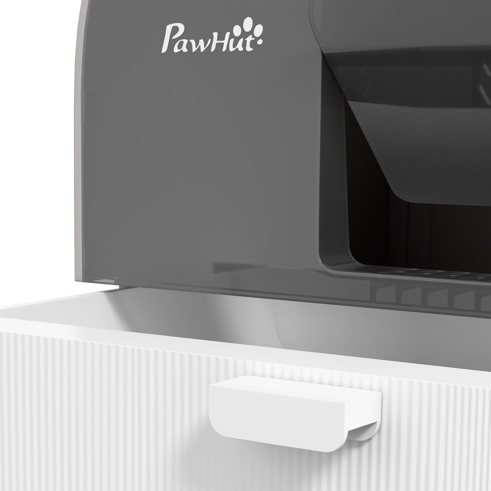 Cat Litter Box W/ Hood, Scoop, Filter, Flap Door | Gray