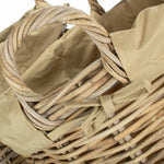 Large Tall Round Fireside Grey Rattan Log Basket With Removable Cordura Lining | Large | Gray