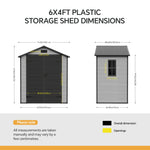 Breeins 6 X 4 Ft Garden Plastic Storage Shed