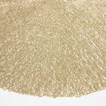 HOMESCAPES Set Of 4 Round Decorative Gold Placemats