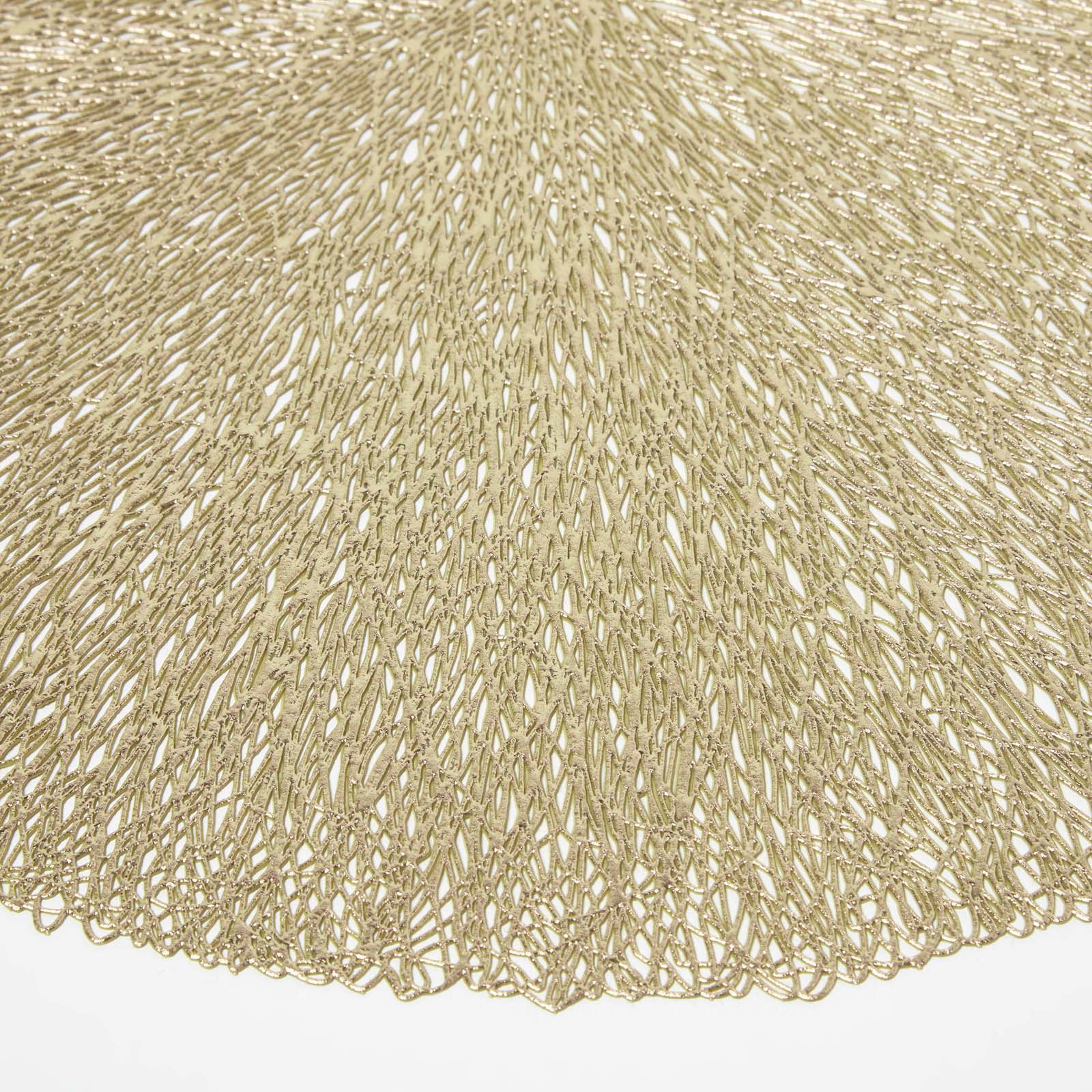HOMESCAPES Set Of 4 Round Decorative Gold Placemats