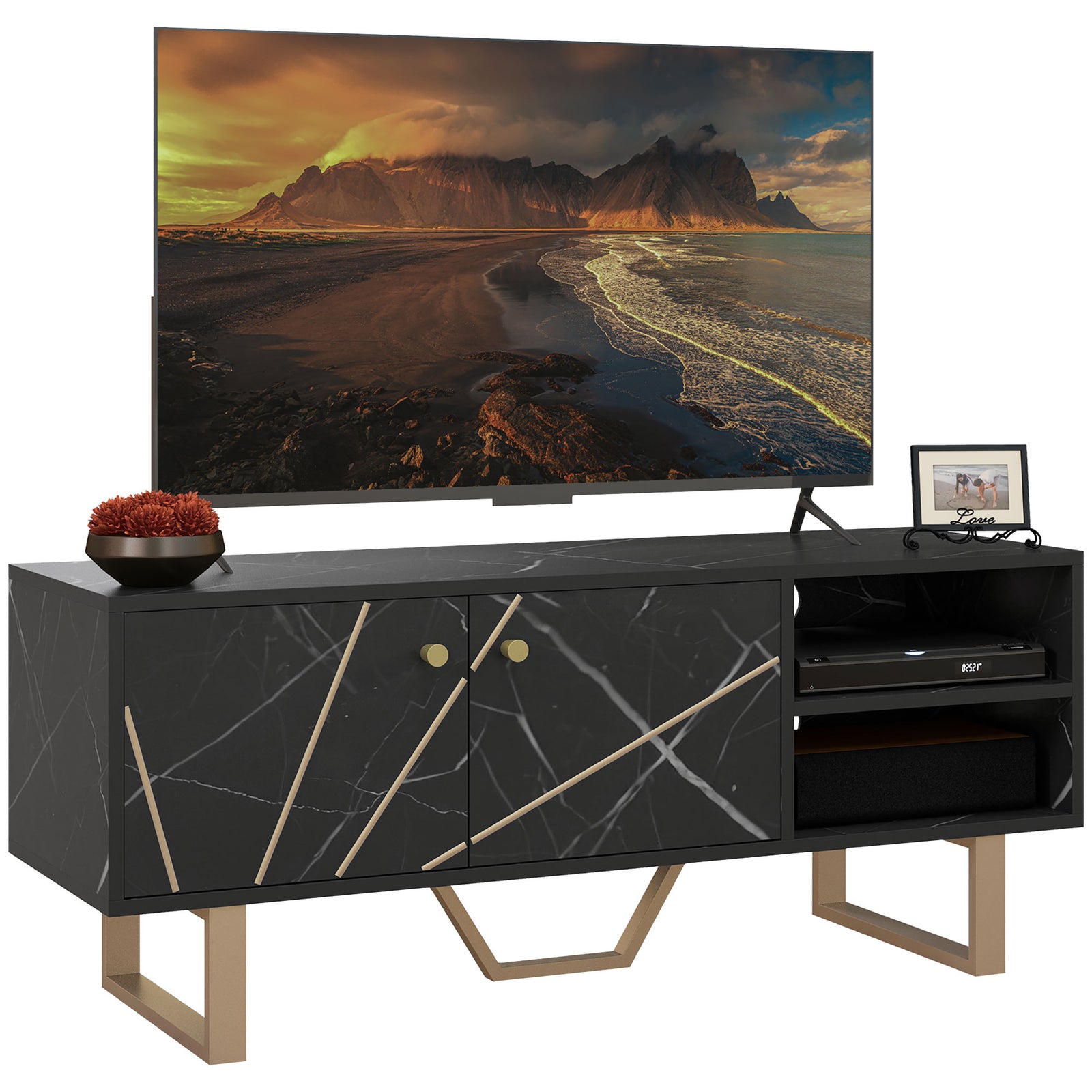 Tv Unit For Living Room Black Marble