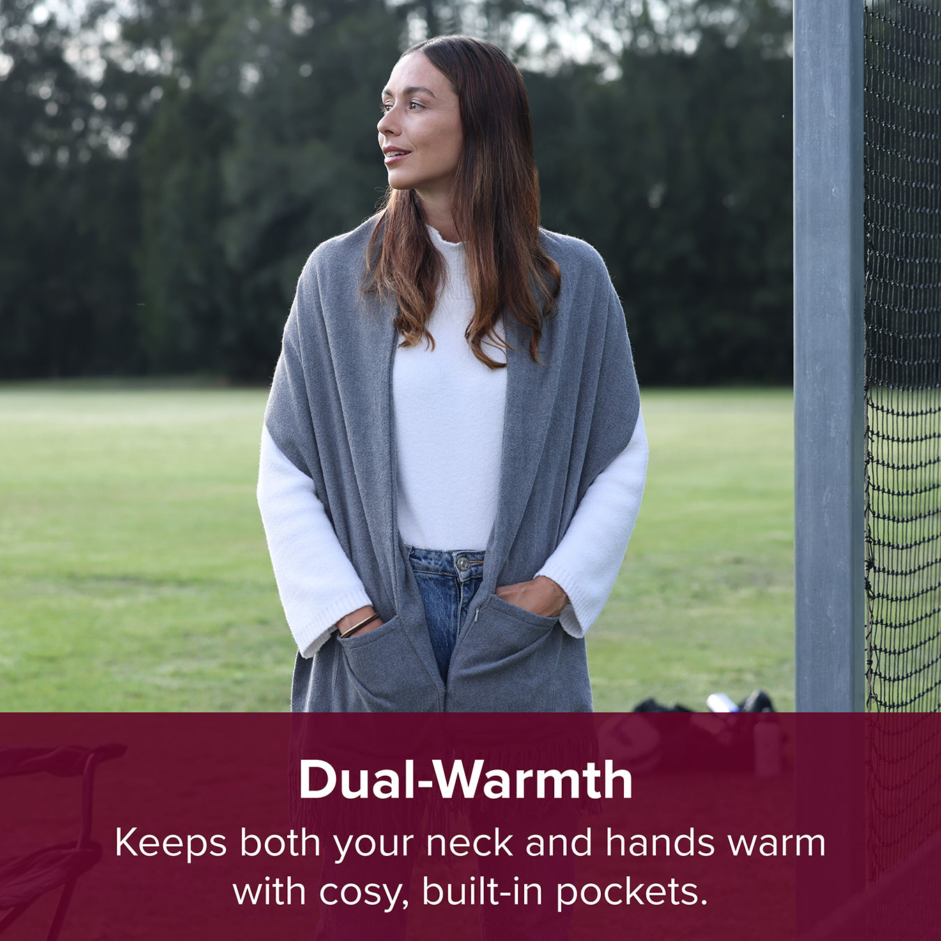 Heated Scarf with Heated Pockets and Rechargeable Battery Pack