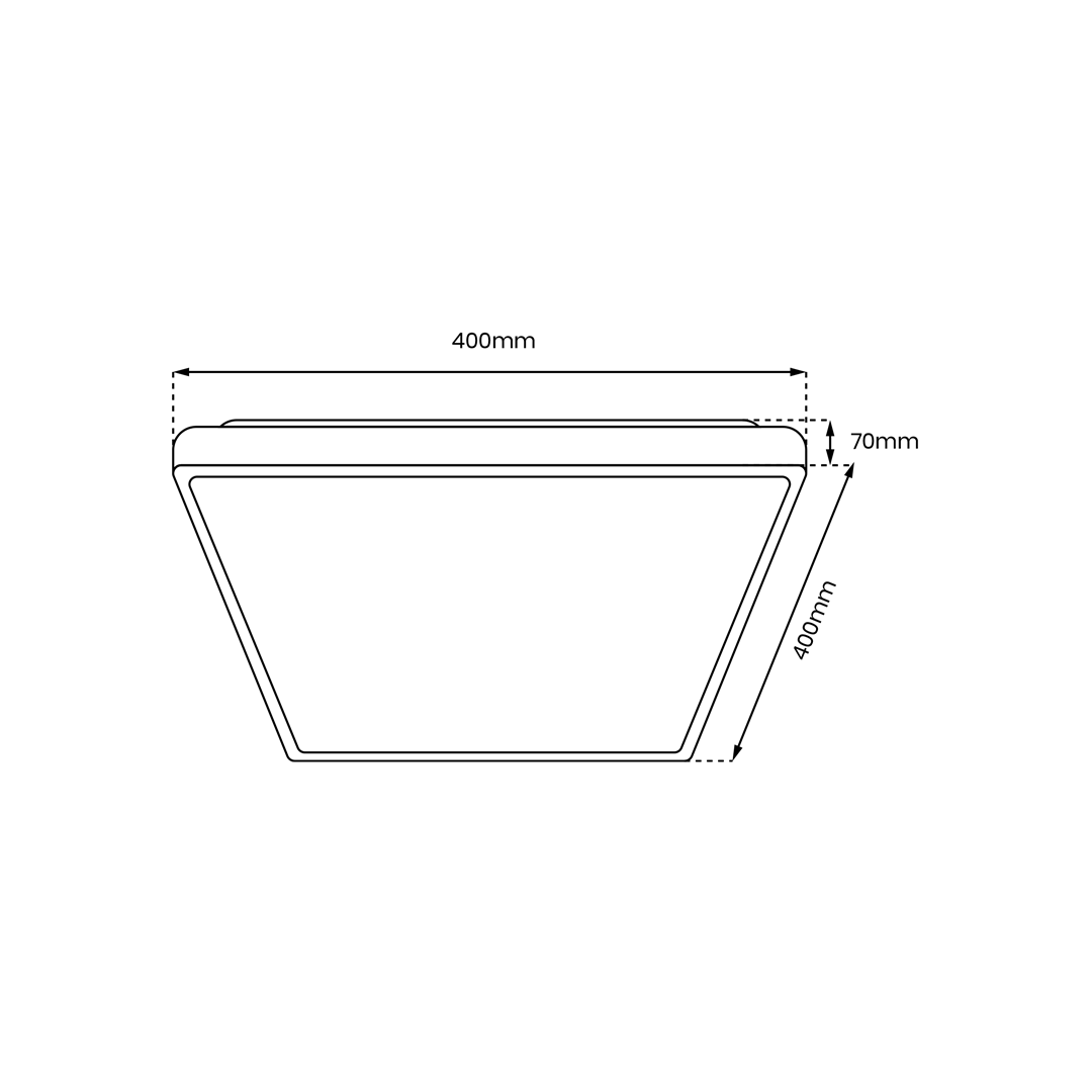 Quadro Led Ceiling Lamp 40cm Stylish Modern Powerful Economical Full Remote Control | Black