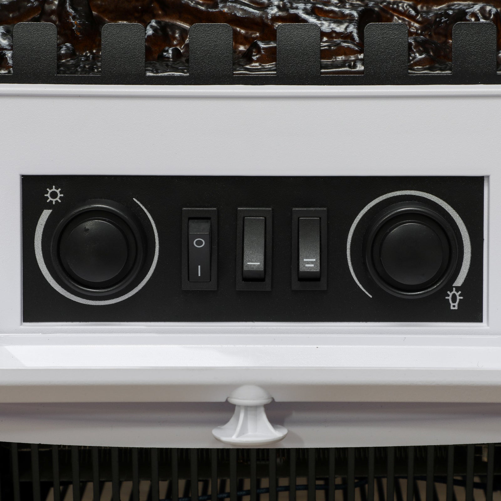 Freestanding Fireplace Flame Effect Electric Heater Burning | One Size | White
