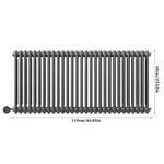 1200w Wall Mounted Electric Radiator Heater With Thermostat, Wifi & App Control, Child Lock, Ipx4 Waterproof, 119cm X 60cm | Grey