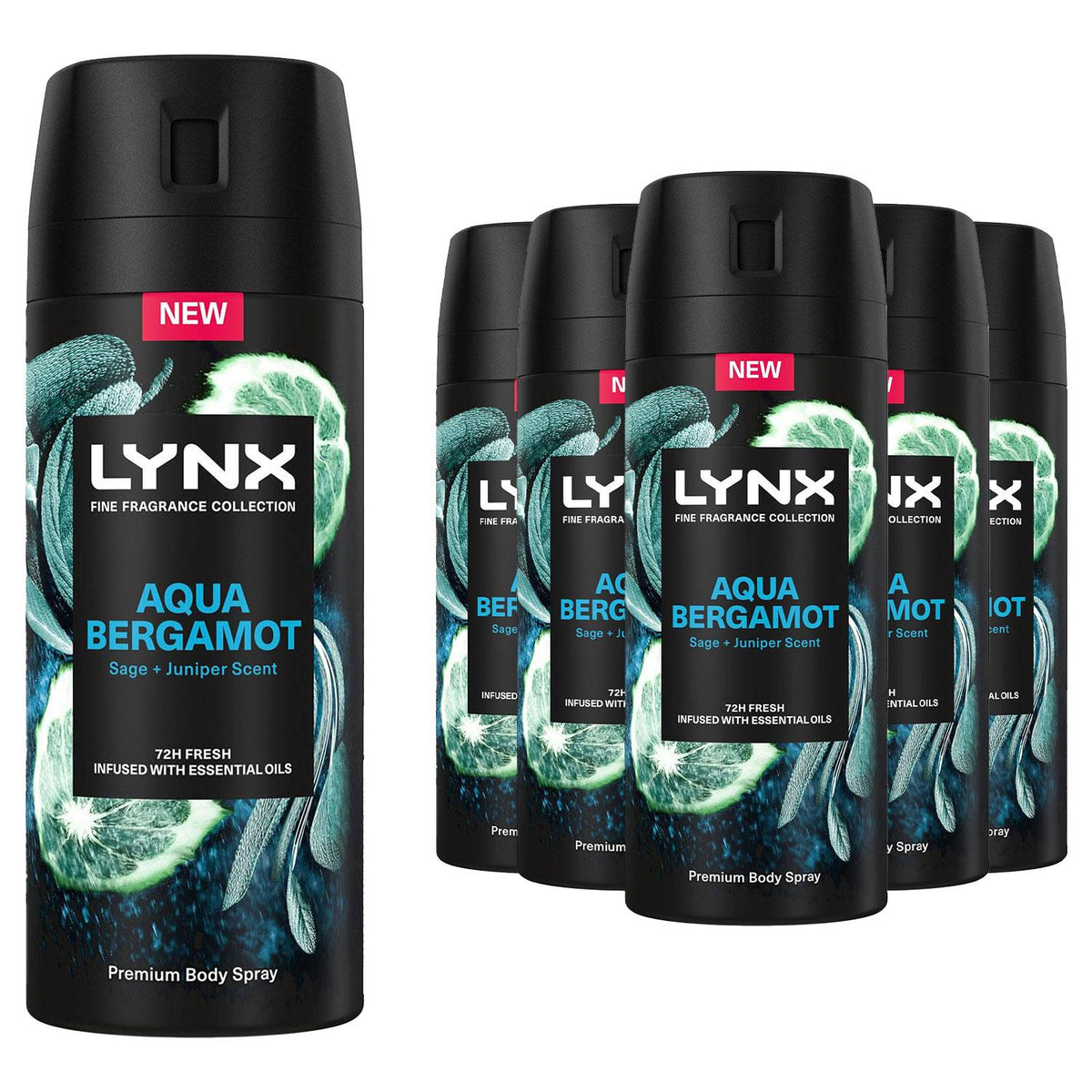Fine Fragrance Collection Aqua Bergamot Deodorant Body Spray 150ml | Set of 12