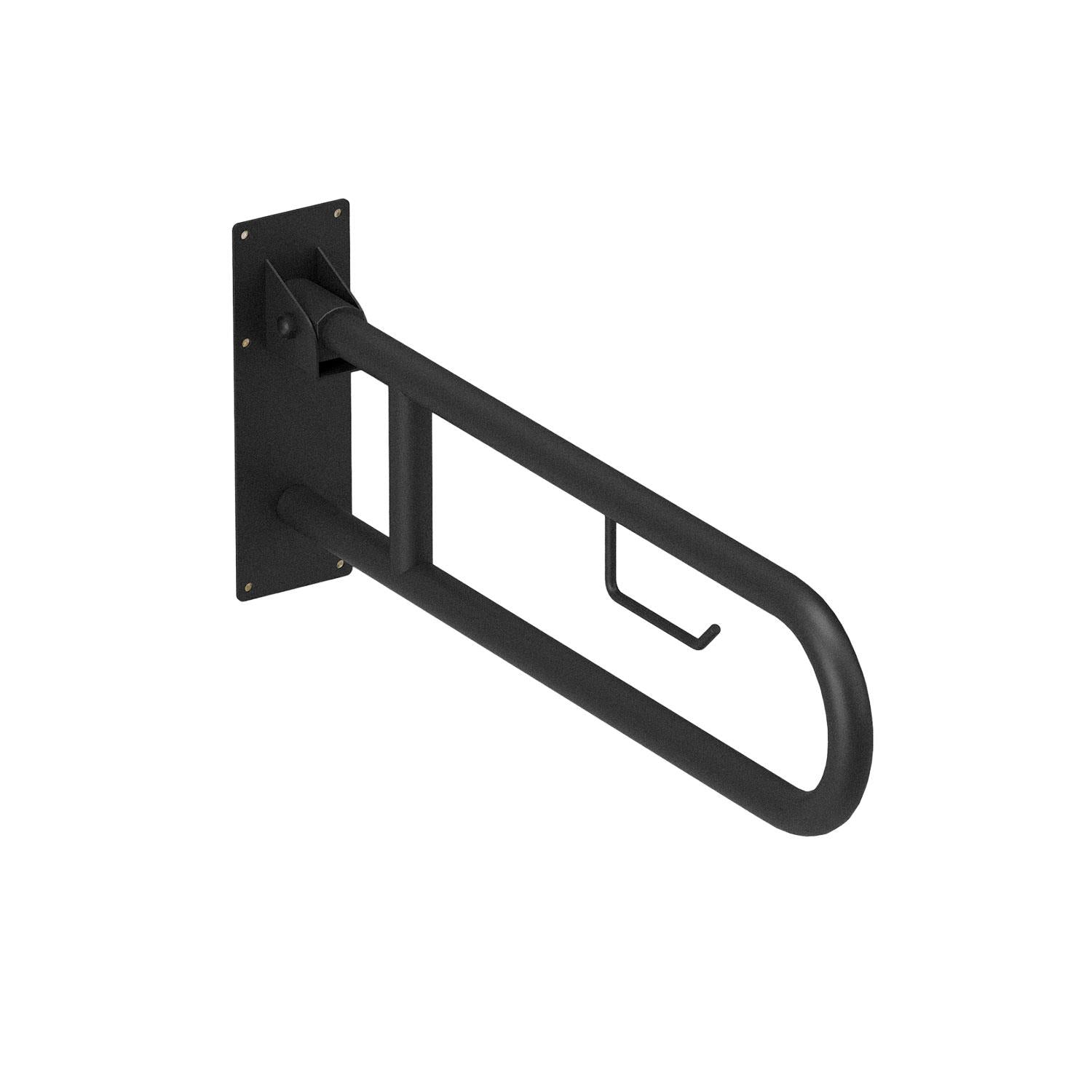 Floding Grab Rail 75cm Toilet Holder Matt Black Architect Collection