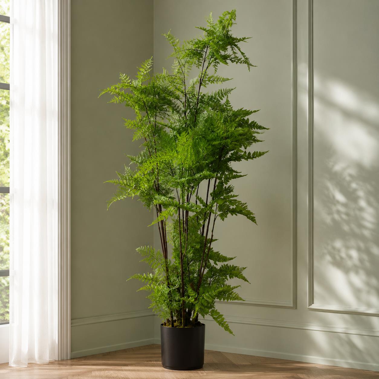 Artificial Natural Moss Base Fern Foliage Plant 150cm