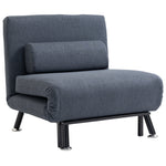 Single Folding 5 Position Convertible Sleeper Chair Sofa Bed | One Size | Black