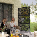 Decorative Outdoor Divider Privacy Panel W/ Stand, Bamboo