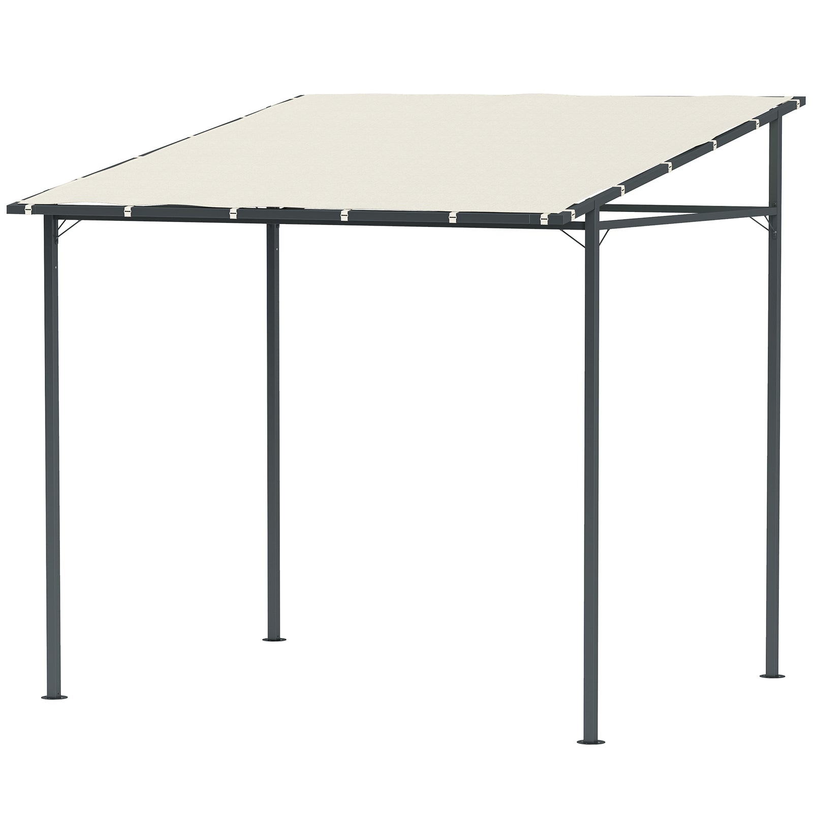 2.4 X 2.4 M Wall Mounted Pergola Gazebo, Upf30+ | Cream