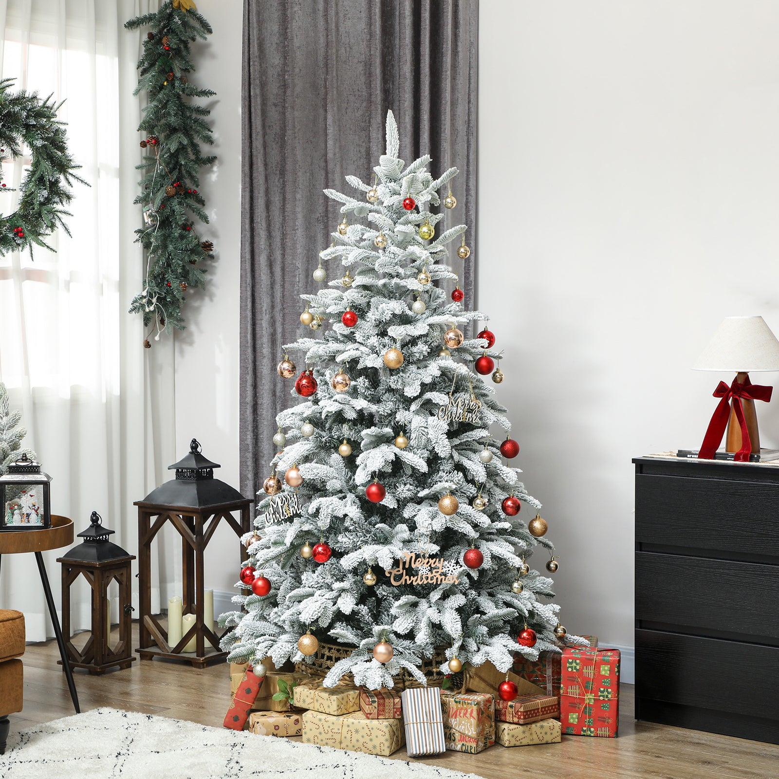 Artificial Christmas Tree, Hinged Xmas Tree | 6ft | Green