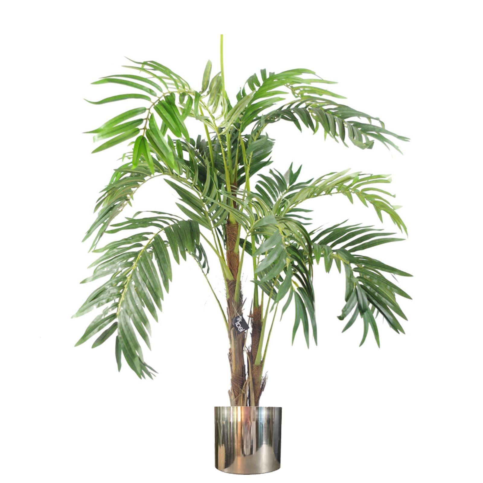 120cm Realistic Artificial Palm Tree With Pot With Silver Planter
