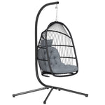 Outsunny Dark Grey Rattan Egg Chair, 150kg