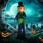 8ft Tall Halloween Inflatable Pumpkin Ghost In A Hat Decoration