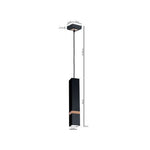 Vidar Black Pendant Lamp 1xgu10 Hand Made Modernist Cuboid Design With Natural Wooden Insert