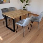 Colorado Dining Table With 4 Erica Velvet Chairs | One Size | Grey