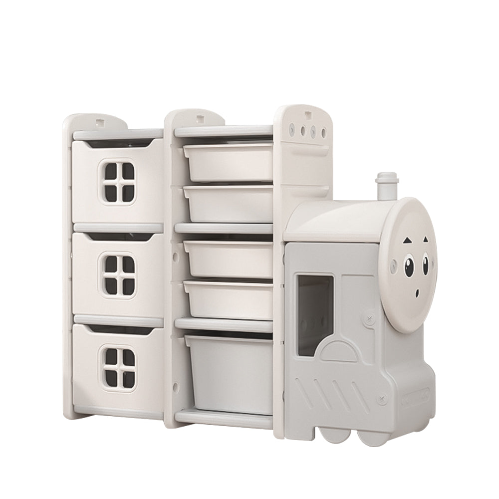 Cute Train Shape Toys Storage Rack For Kids Floor Standing