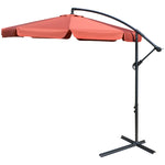2.7m Cantilever Parasol Banana W/ Crank Handle | Red