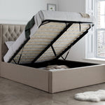 Wilson Fabric Ottoman Bed | Double | Beige