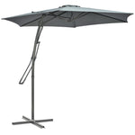 3m Cantilever Parasol W/ Crank Handle, Cross Base | Dark Gray