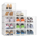 12x Stackable Shoe Storage Box Organiser White
