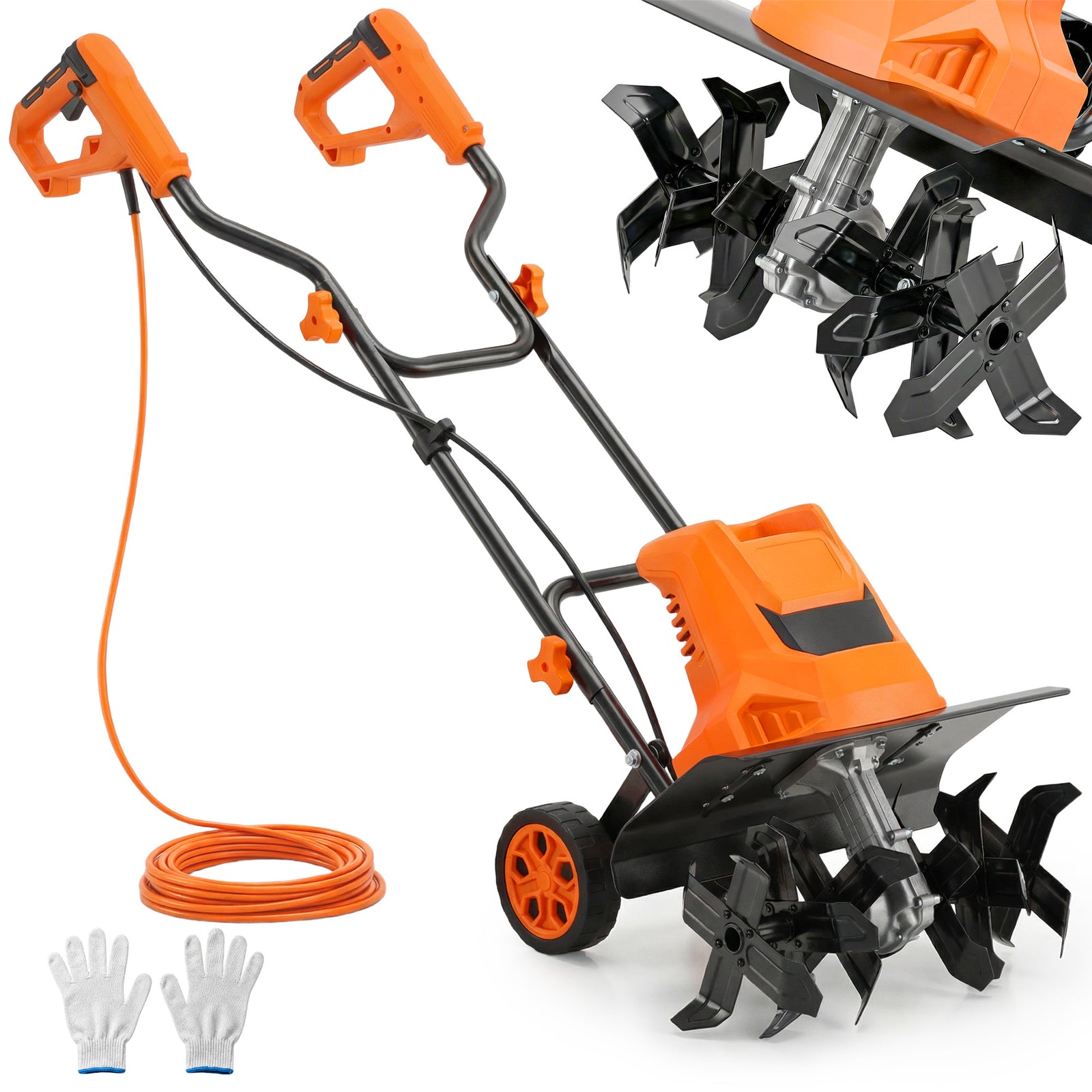 Outsunny 1500w Electric Tiller With 40cm Working Width, 20cm Tilling Depth
