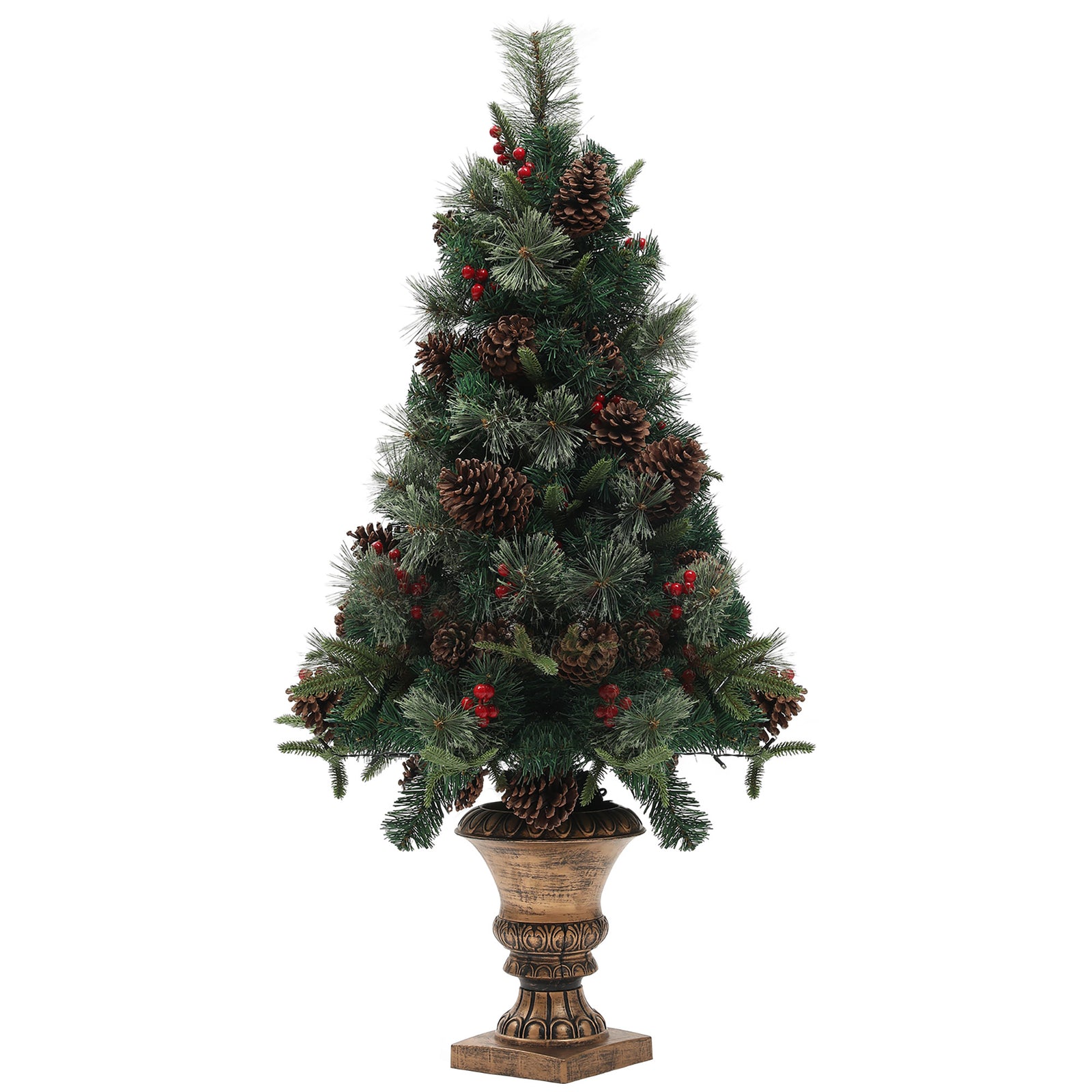 4ft Artificial Christmas Tree With 60 Warm White Led Lights