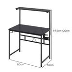 Compact Gaming Desk Pc Computer Table With Adjustable Monitor Shelf | Black