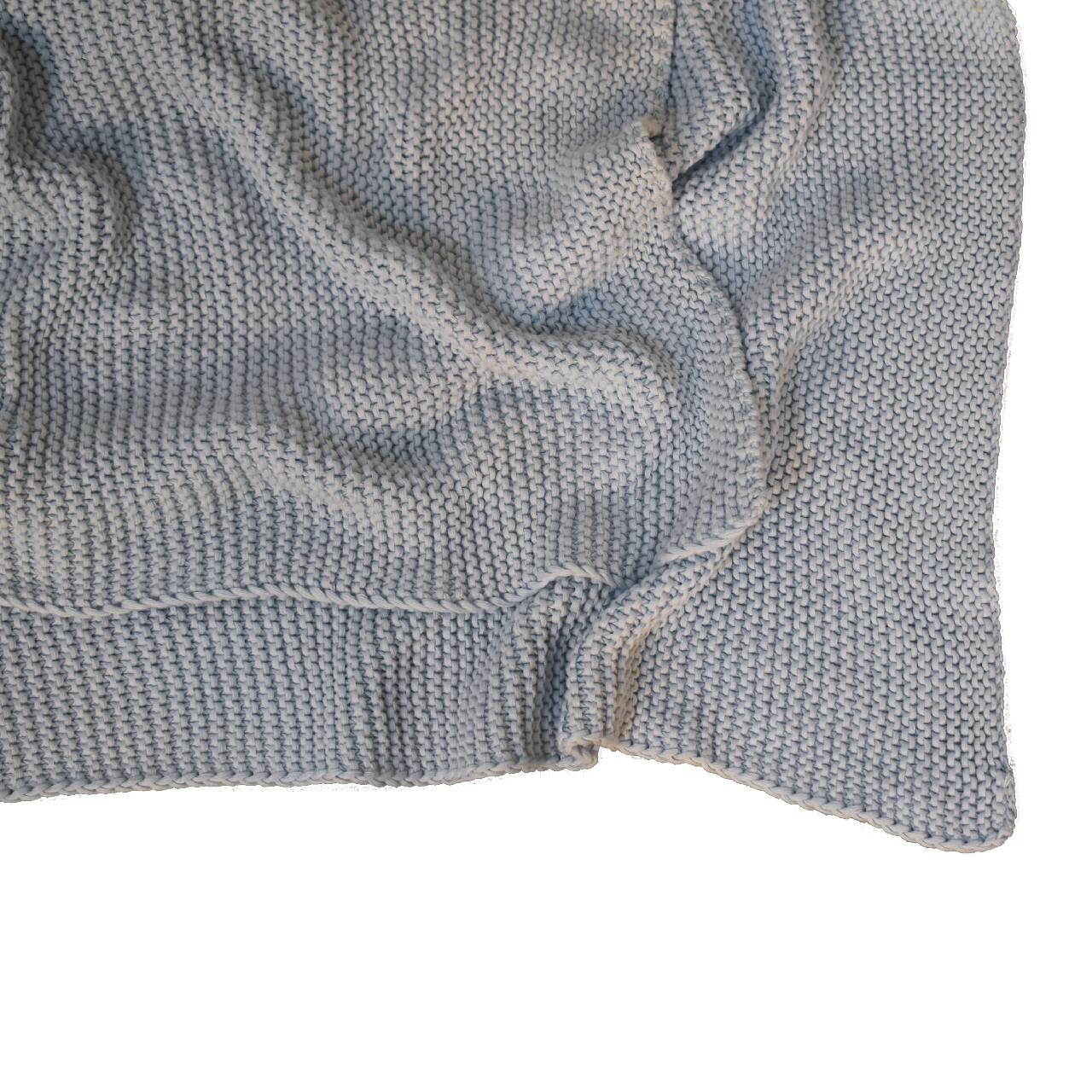 Double Knitted Throw | Light Blue