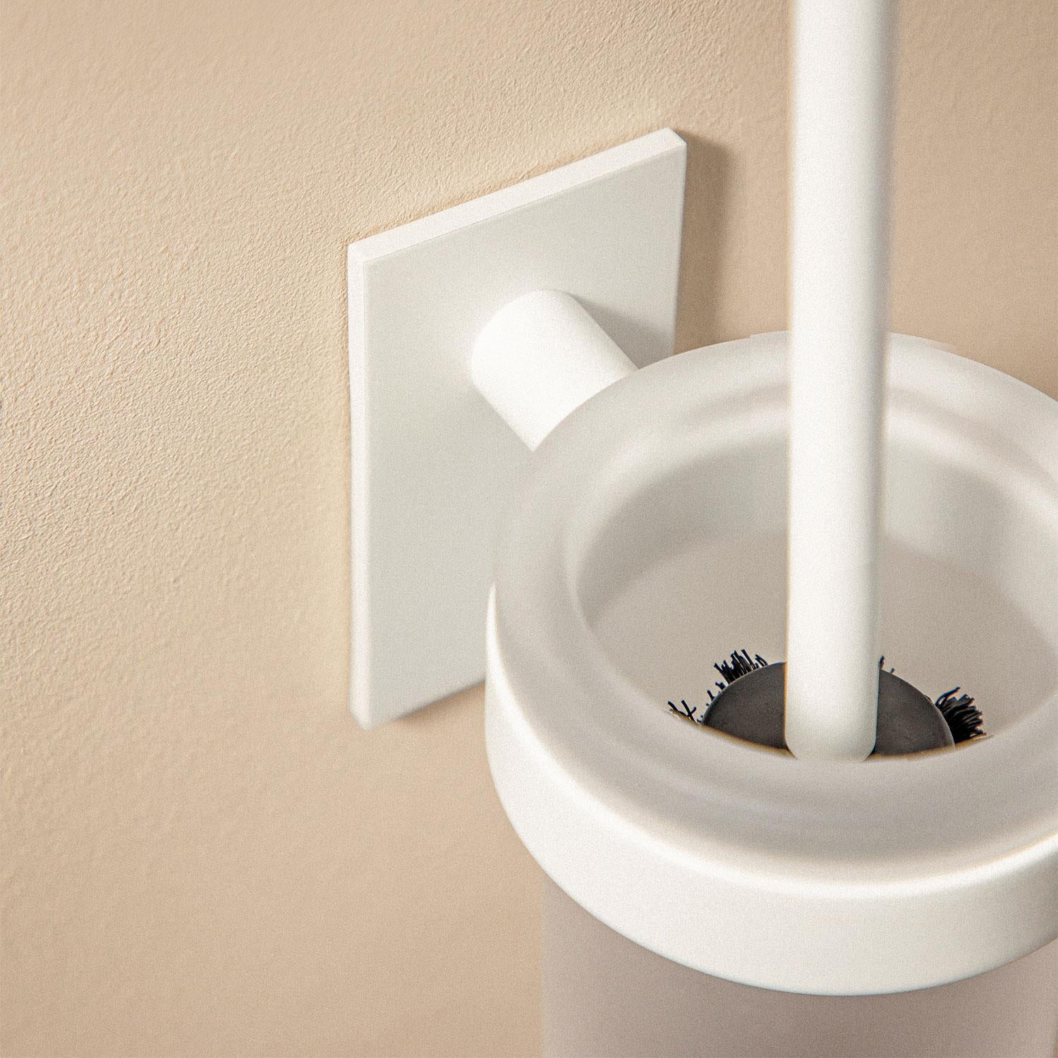 Wall-mounted Toilet Brush, Self-adhesive, Black, Compact Stick Collection