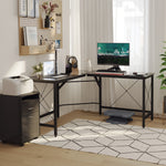 Corner L-shape Desk Computer Pc Workstation Writing Table | Black