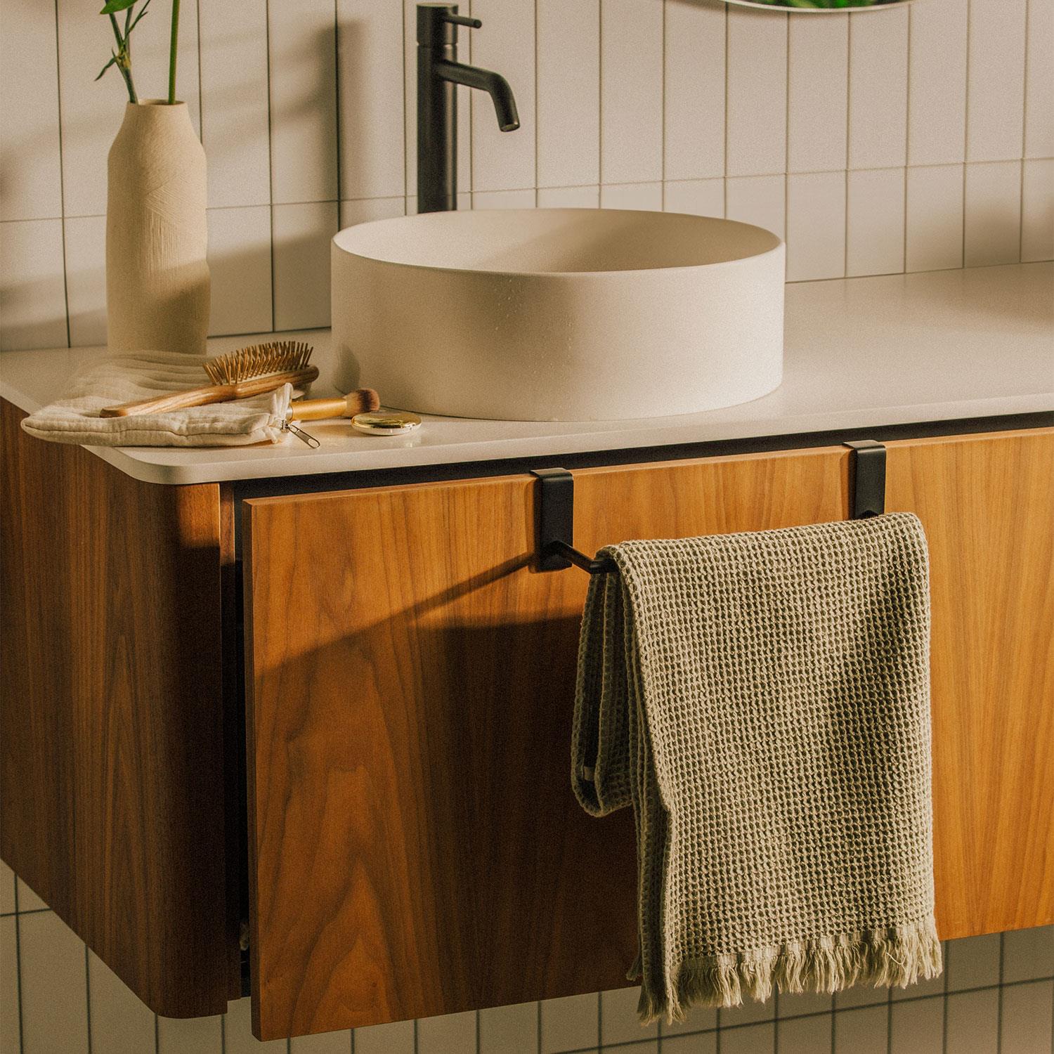 Towel Rail, 28cm Over Cabinet Door Black, Anti-corrosion Stick Collection