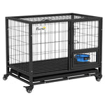 Heavy Duty Dog Crate W/ Bowl Holder, Openable Top