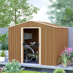 8 X 6ft Garden Storage Shed With Double Sliding Door Outdoor