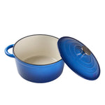 Enameled Cast Iron Dutch Oven With Lid, Heavy-duty Round Casserole Pot, Oven Safe Up To 500°f | 6L | Blue