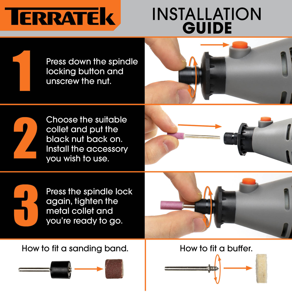 Rotary Tool Kit 135w & Accessory Set Variable Speed 8000-33000rpm Ideal For Diy Woodwork & Hobby Craft Dremel Compatible | 120 Piece Kit + Case | Grey