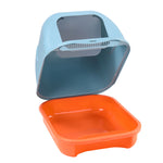 Durable Pp Cat Litter Box With Handle And Scoop Portable | Blue