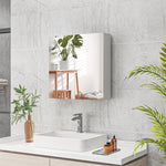 Wall Mounted Bathroom Storage Cupboard With Mirror And Shelf