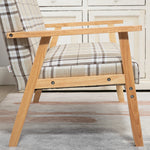 Two Seater Sofa With Rubber Wood Frame Linen Fabric