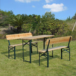 Portable Folding Camping Picnic Table And 2 Benches
