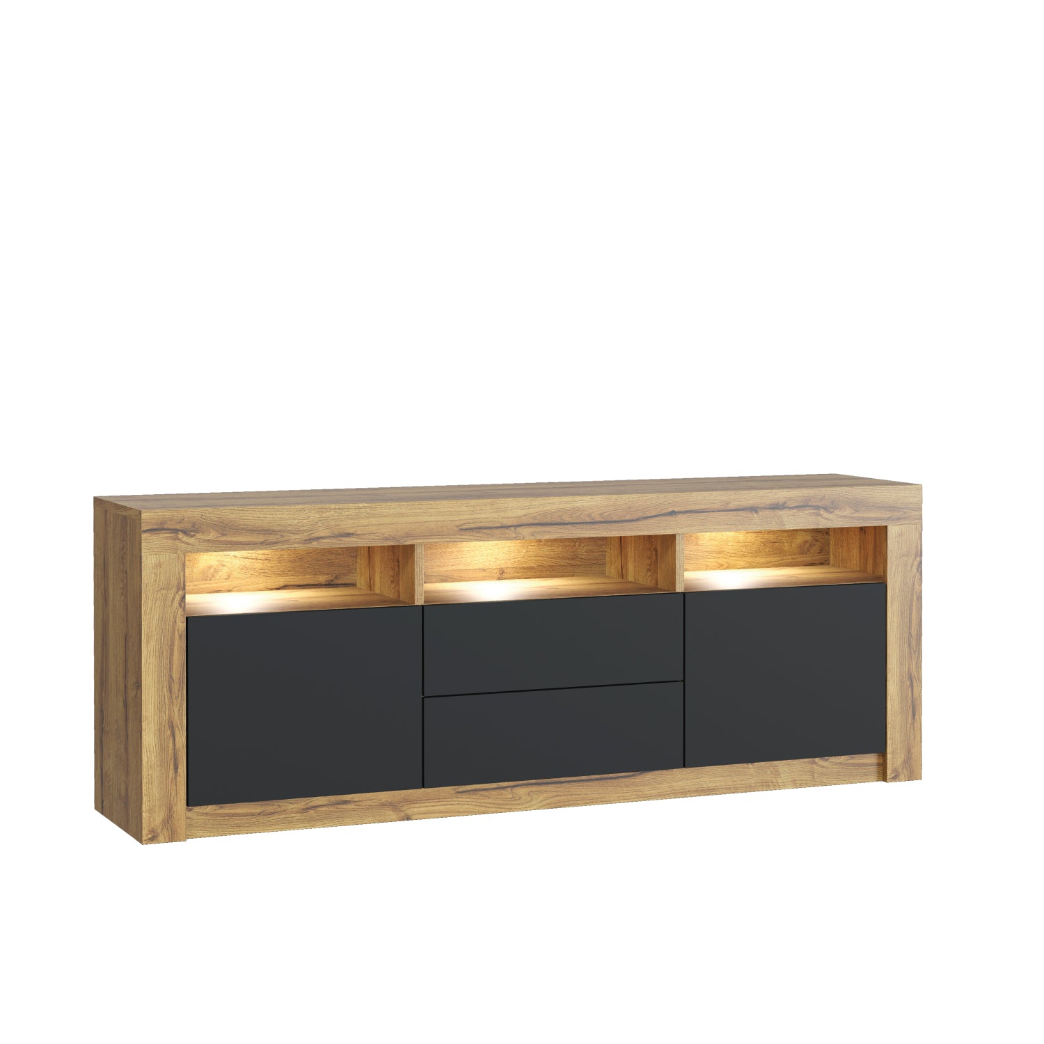 Shine Tv Unit 160cm With Led Lights | Oak