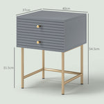 Bedside Tables Set Of 2 With 2 Drawers For Bedroom | Set-of-2