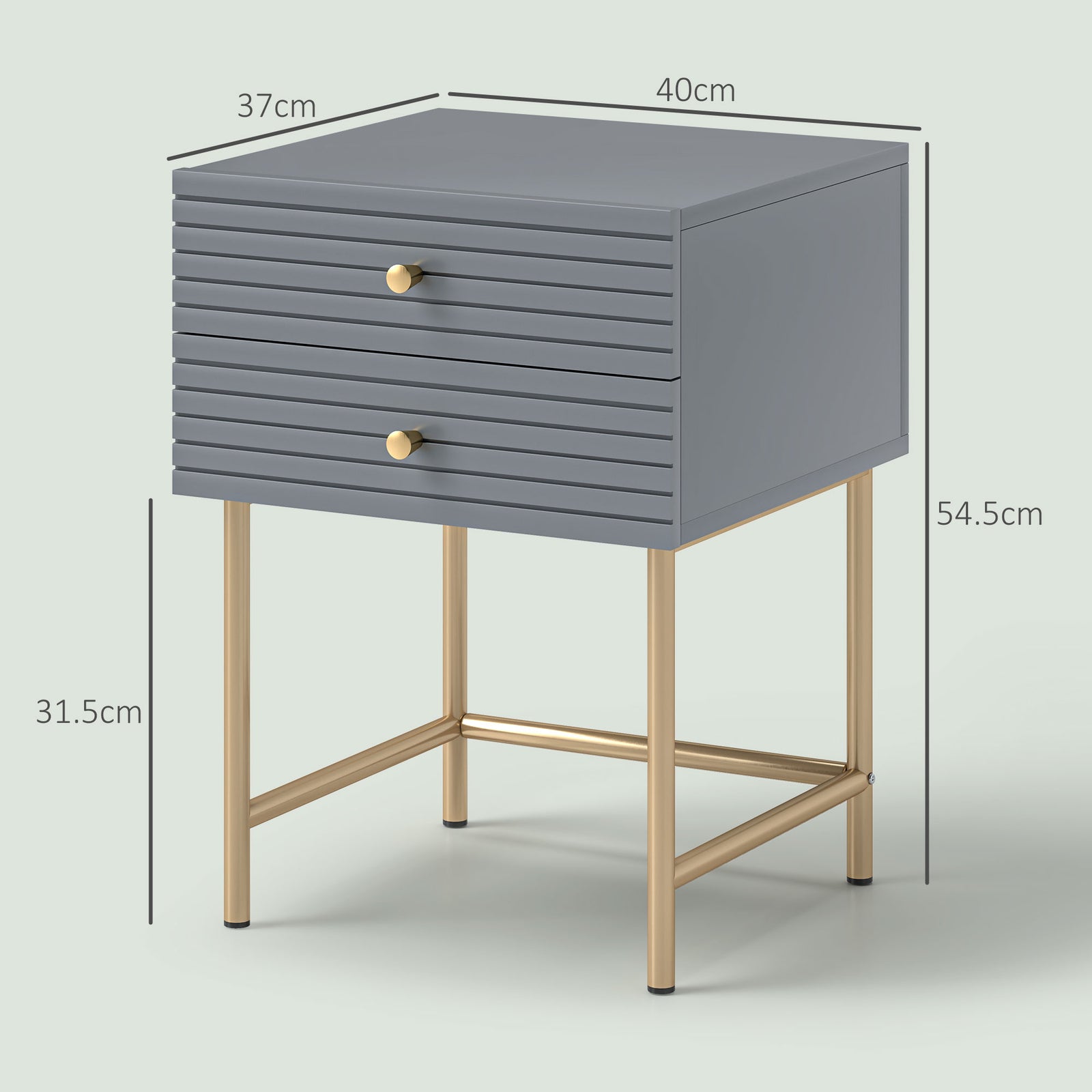 Bedside Tables Set Of 2 With 2 Drawers For Bedroom | Set-of-2