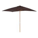 Wooden Garden Parasol Sun Shade Outdoor Umbrella Canopy | Brown