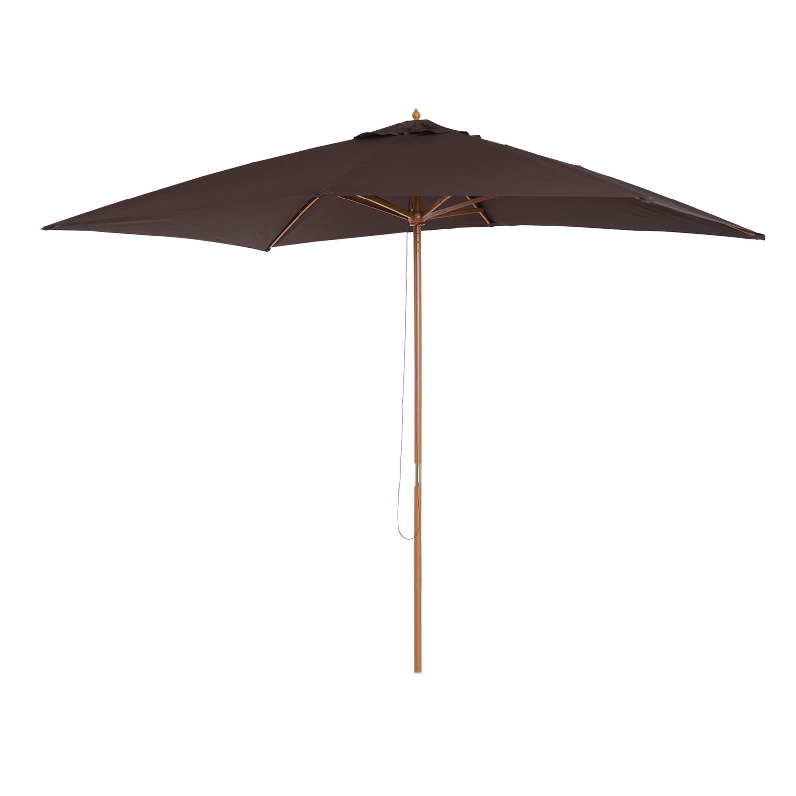Wooden Garden Parasol Sun Shade Outdoor Umbrella Canopy | Brown