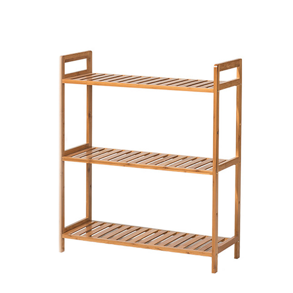 Tiered Bamboo Wood Book Storage Shelf | Medium