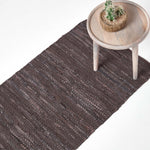 Denver Leather Woven Rug | 200cm | Brown